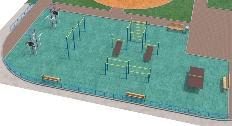 Проект спортивной площадки с столом теннисным в Геническе