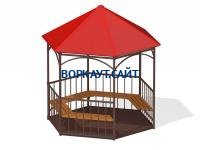 Беседка с лавками и полом МАФ 4122 в Геническе