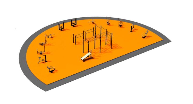 Дизайн проект спортплощадки Полукруглая в Геническе