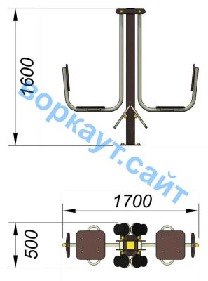 Уличный тренажер "Жим ногами горизонтальный " УТ 003 в Геническе