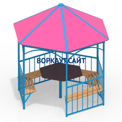 Беседка со столом и лавками МАФ 4121 в Геническе