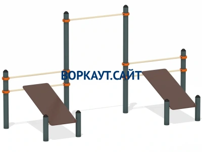 Воркаут с турником и двойной скамьей для пресса ВС-28 в Геническе