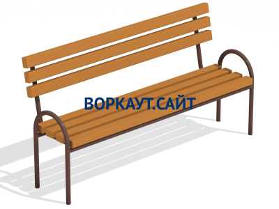 Парковая лавочка со спинкой МАФ 1605 в Геническе