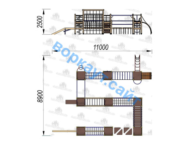 Детский спортивный комплекс Полоса препятствий ДСК 3116 в Геническе Детский спортивный комплекс Полоса препятствий ДСК 3116 в Геническе