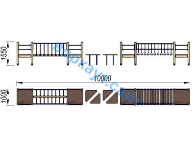 Детский спортивный комплекс Двойной мостик ДСК 3115 в Геническе