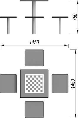 Шахматный стол МАФ 3516 в Геническе