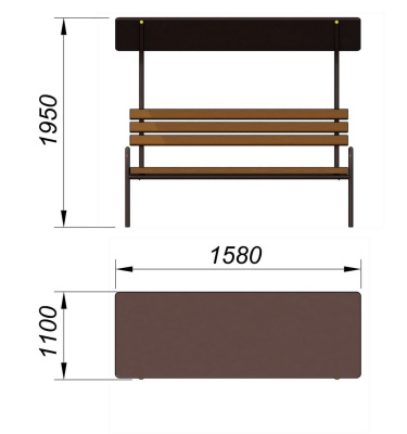 Лавочка под навесом МАФ 1607 в Геническе