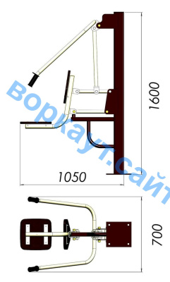 Уличный тренажер "Жим от груди" УТ 002 в Геническе