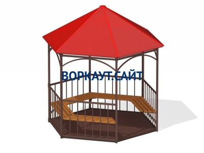Беседка с лавками и полом МАФ 4122 в Геническе
