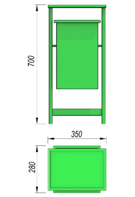 Урна с крышкой МАФ 1631 в Геническе