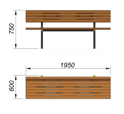 Диван уличный МАФ 1608 в Геническе