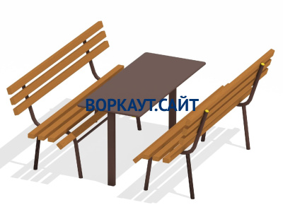 Дачный комплект из 2 лавочек и стола МАФ 1620 в Геническе