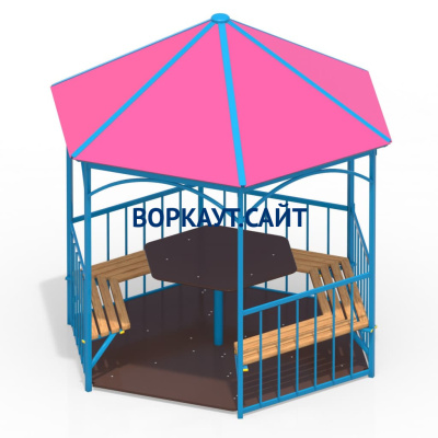 Беседка со столом, лавками и полом МАФ 4123 в Геническе