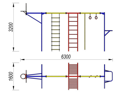 Гимнастический комплекс с баскетбольным щитом МАФ 3001 в Геническе Гимнастический комплекс с баскетбольным щитом МАФ 3001 в Геническе